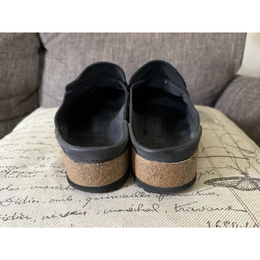 Birkenstock Naples Oiled Leather Black Loafer Clog EU 43 US 10 1025040